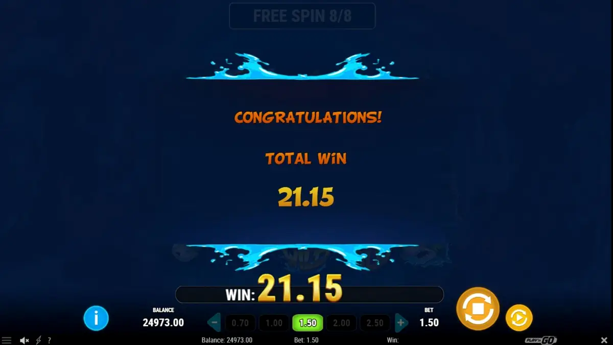 Tampilan visual hiu predator dalam game slot Megadon Triple Threat